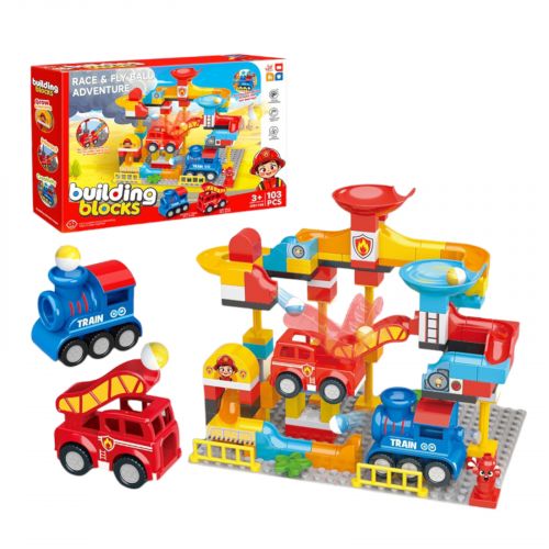 Конструктор “Пожежна частина”, 103 деталі, великі елементи, гра з кулькою, в коробці
