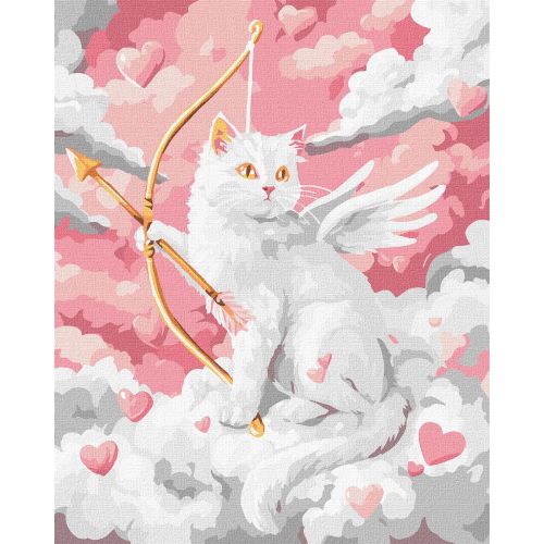 Набір для розпису по номерах "Котячий Купідон" 40х50см