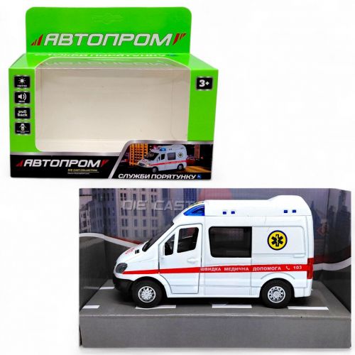 Машина металева "Автопром. Швидка допомога" короб.17*14*6,5 см