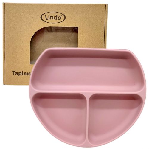 Тарілка секційна силікон (РОЖЕВА)