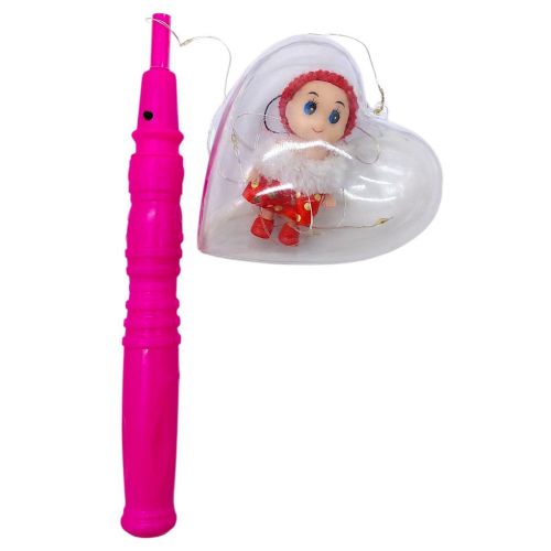 Світяшка "Сердце з лялькою-брелоком" (ЧЕРВОНА) на паличці