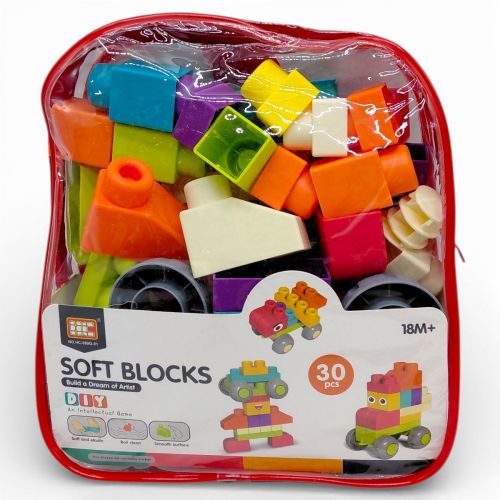 Конструктор, 30 деталей, м'який пластик (ЧЕРВОНИЙ)