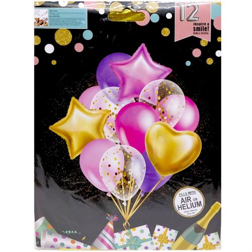 Кулі набір-букет 12шт (3шт.-45см,9шт.-30см) (30867)