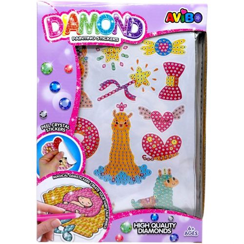 Алмазні стікери (стікери із клейкими основами, кілька пачок алмазів, посудина, стилус, квадратик воску) в коробці