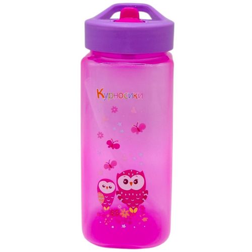 Поїлка зі складним носиком та силіконовою соломкою 420 мл (РОЖЕВА)