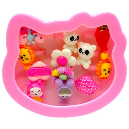 Кільце пластикове дитяче 12шт .у подарунковій кор. (КОТИК)