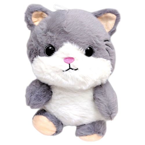 Мʼяка іграшка "Котик" 20 см (СІРИЙ)