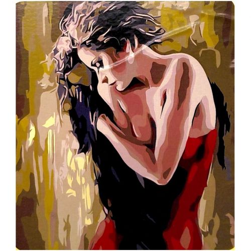 Картина по номерах "Маленьке червоне плаття" 40*50 см