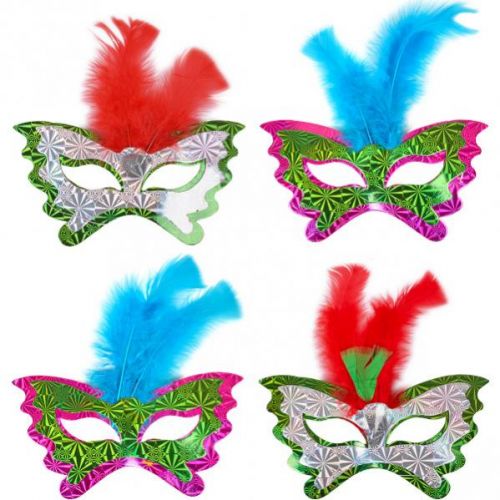 Маска 3D голограма з пірʼям18*9см (мікс видів)