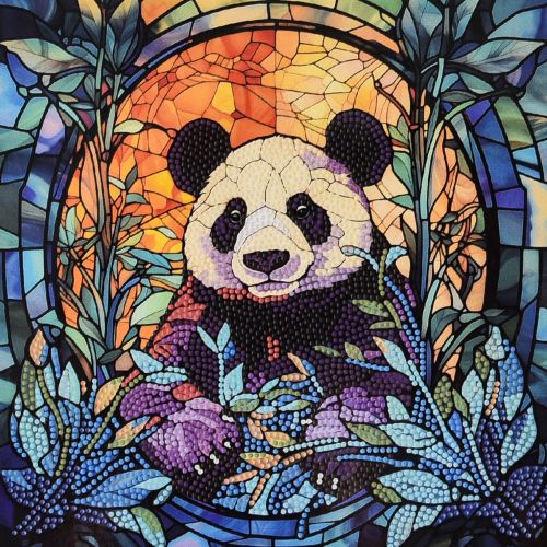 Алмазна мозаїка "Панда в тиші" 30х30 см