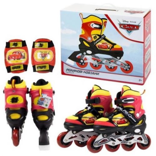 Ролики "Cars/Тачки", розмір S (31-34), pu 1 світло із захистом