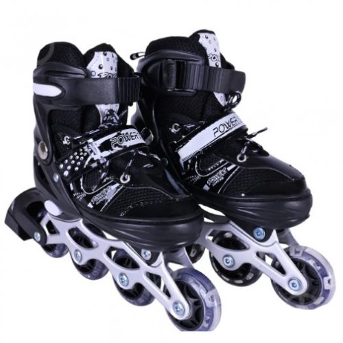 Роликові ковзани розмір M (34-37) колеса PVC (ЧОРНІ)