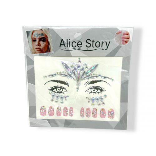 Наліпки-стрази для обличчя і нігтів (сріблястий)