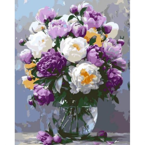 Картина за номерами "Букет півоній у вазі" 40*50 см