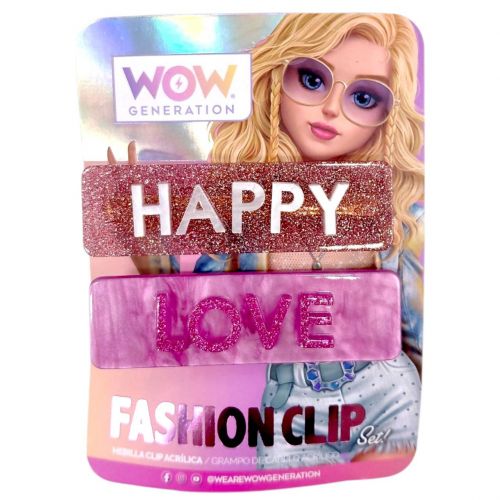 Вишукана заколка для волосся, 2 штуки в наборі HAPPY LOVE РОЖЕВИЙ