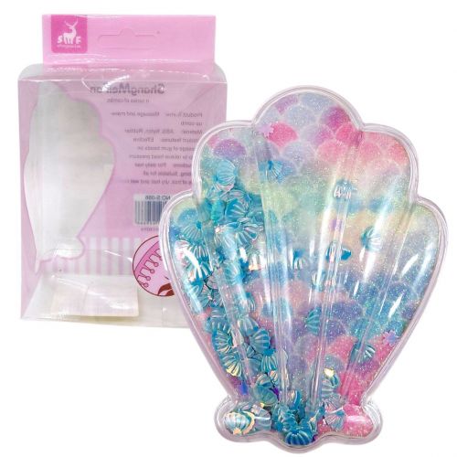 Гребінець для волосся "Блискуча мушля" БЛАКИТНА