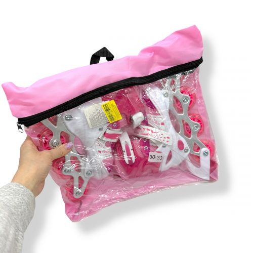 Ролики колеса PVC розмір S (30-33) в сумці (РОЖЕВІ)