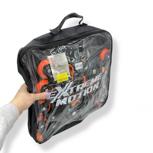 Роликовi ковзани розмір M (34-37) колеса PU 1 світло  сумка (ПОМАРАНЧЕВІ)