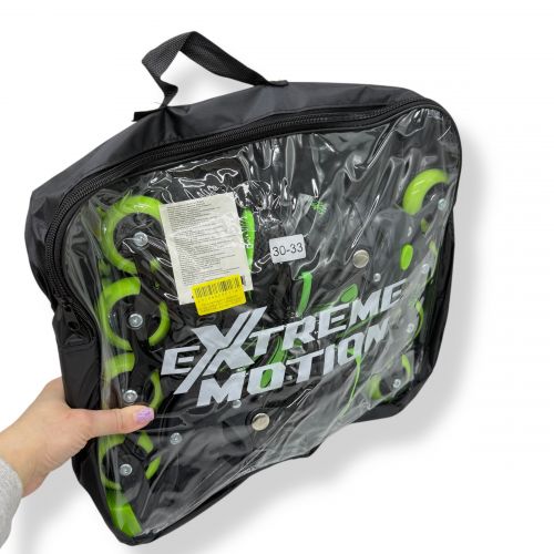 Роликовi ковзани розмір M (34-37) колеса PU 1 світло  сумка (САЛАТОВІ)