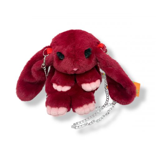 Мʼяка іграшка-рюкзак "Кролик" (БОРДОВИЙ) 25 см.