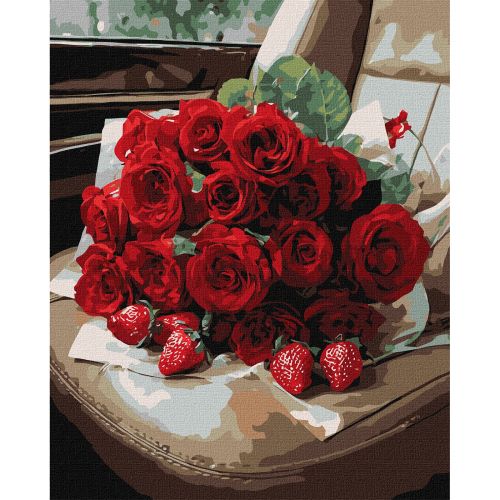 Картина за номерами "Романтичний букет троянд" 40х50см