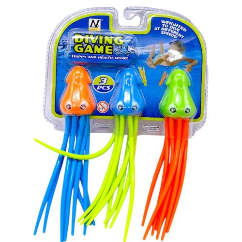 Іграшка для гри у воді "Кальмар", 3 шт в наборі (планшет 18*4*23 см)