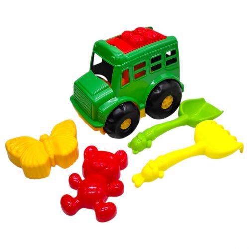 Автобус "Бусик" з пісочним набором, зелений