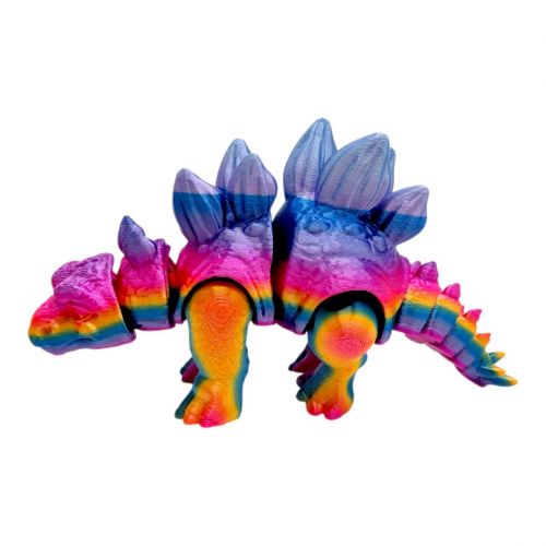 Іграшка рухлива 3D Динозавр 18 см, Стегозавр (ВЕСЕЛКОВИЙ)