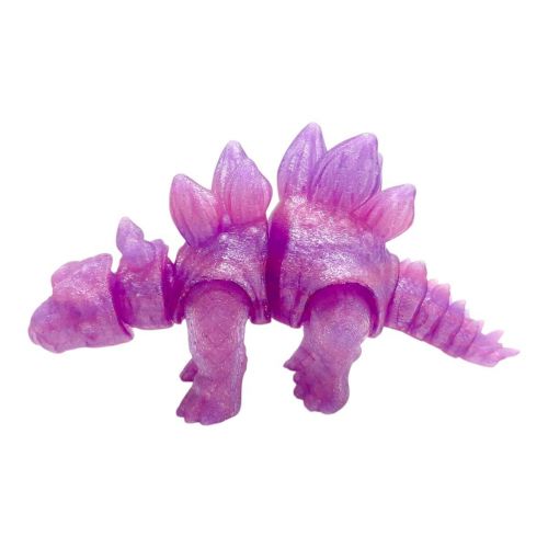 Іграшка рухлива 3D Динозавр 18 см, Стегозавр (ПРОЗОРО-РОЖЕВИЙ)