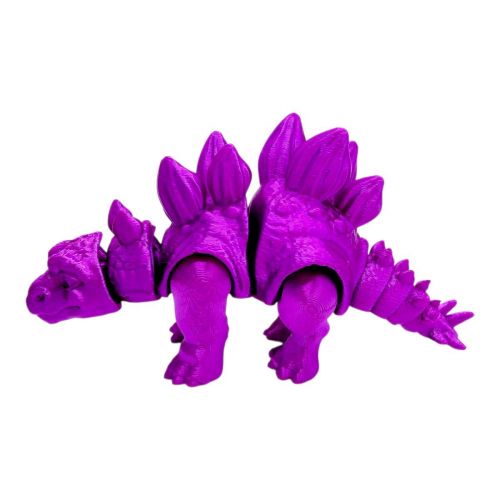 Іграшка рухлива 3D Динозавр 18 см, Стегозавр (ПУРПУРНИЙ)