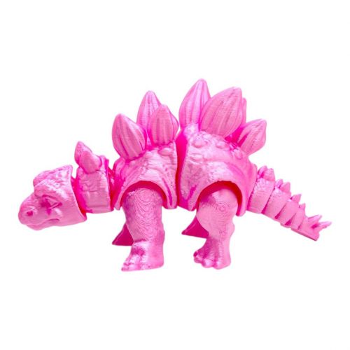 Іграшка рухлива 3D Динозавр 18 см, Стегозавр (РОЖЕВИЙ)