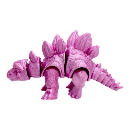 Іграшка рухлива 3D Динозавр 18 см, Стегозавр (ПУДРОВИЙ)