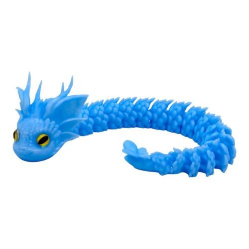 Іграшка рухлива 3D Королівський Дракон 32см (БЛАКИТНИЙ)