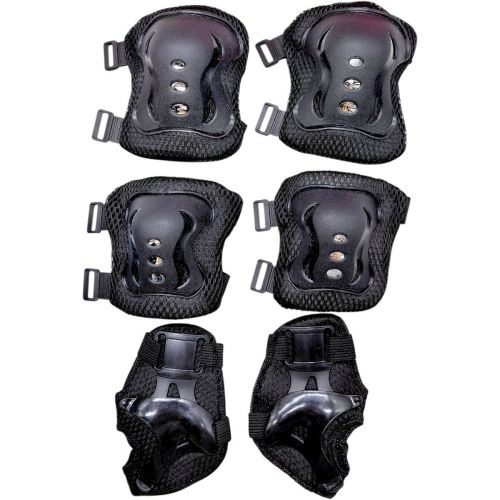 Захисне спорядження: нарукавники, наколінники з липучками в сітці (ЧОРНИЙ)